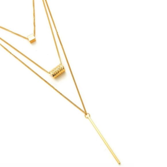 💖 2/$30 Gold chain layered pendant necklace - Picture 3 of 4
